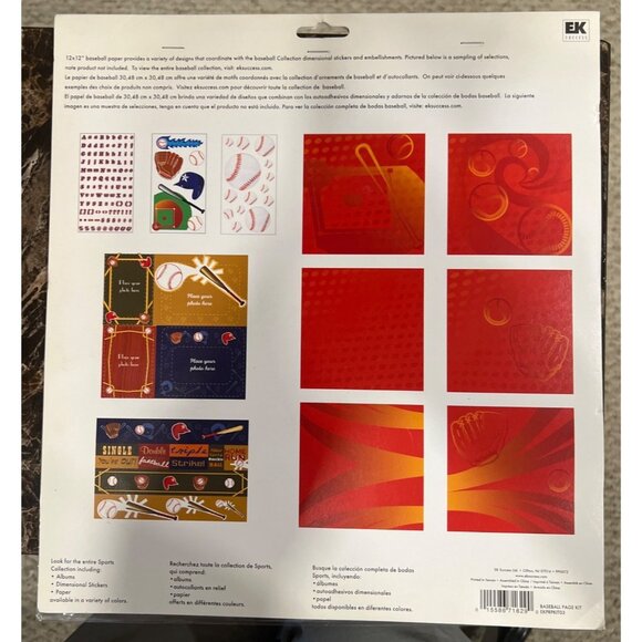 EK Success Baseball Complete Scrapbook Kit 165+ Pieces EKPRPKiTO3 - Picture 2 of 2